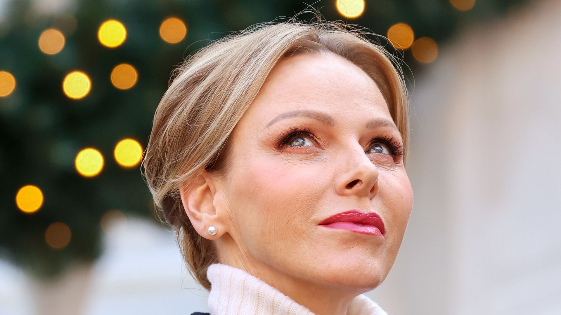 Princess Charlene models festive hair transformation